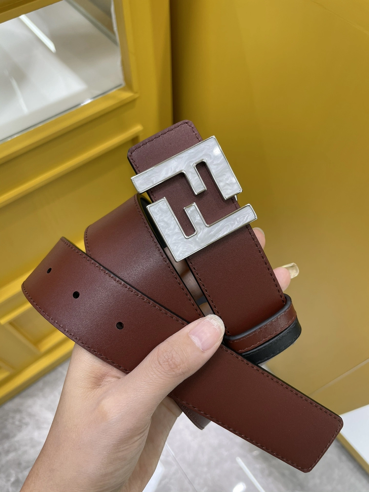 Barbara-- F594i 7C0424AFF6F1E94 Calfskin reversible 3.5cm item:D-S179F0514